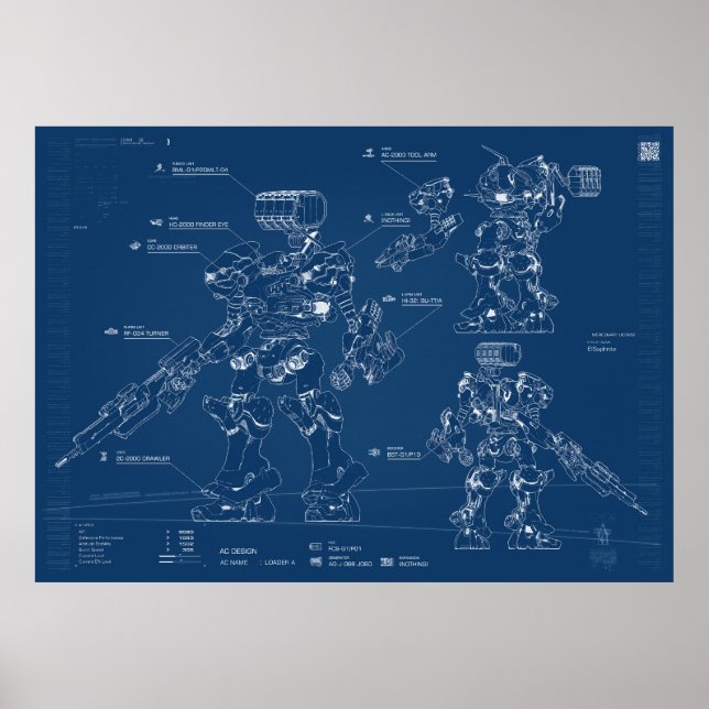 Póster Armored core Blueprint (Frente)