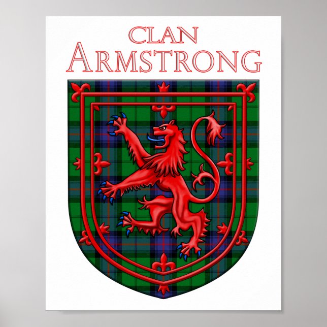 Póster Armstrong Tartan Scottish Plaid Lion Rampant (Frente)