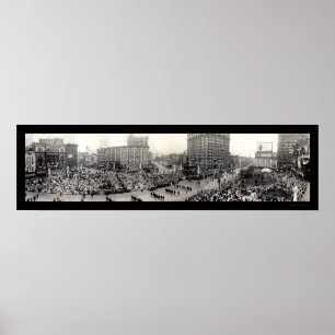 Póster Army Parade Detroit Photo 1914