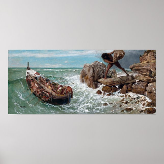 Póster Arnold Böcklin Odysseus y Polyphemus (Frente)