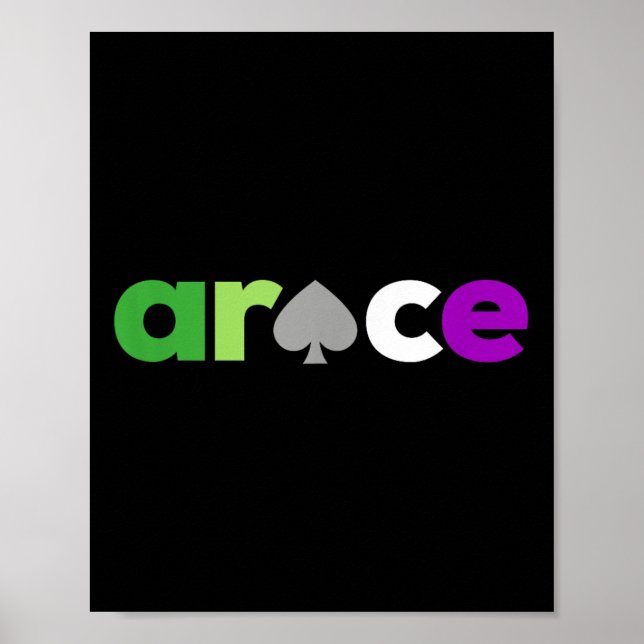 Póster Aro Ace Pride Spade, Lgbt Aroace, Lgbtq Aromántico (Frente)