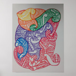 Póster Aroha Mai, diseñado por RRW 