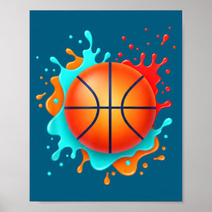 Póster Aros de Baloncesto Gráficos de Baloncesto en Negri