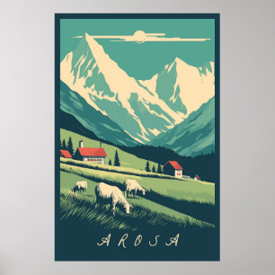 Póster Arosa, Suiza,
