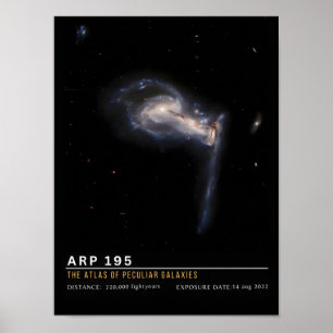 Póster Arp 195 Atlas de Galaxias Peculiares