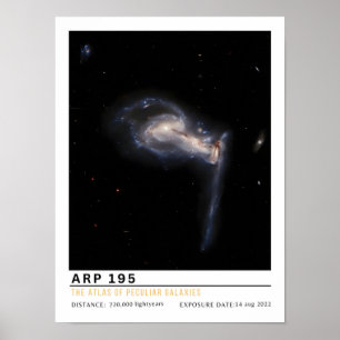 Póster Arp 195 Galaxia Educación Espacial