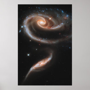 Póster Arp 273 Interactuando Galaxias En Andromeda.