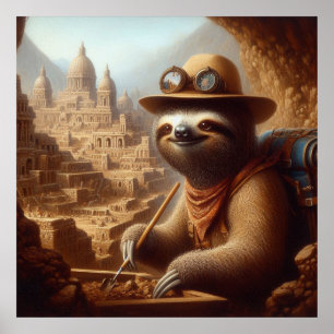 Póster Arqueólogo Sloth