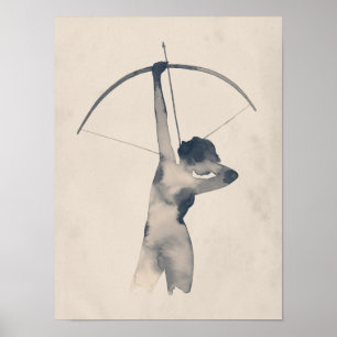 Póster Arquero acuarela