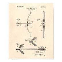 Arquetería Bow 1929 Patent Art Old Peper