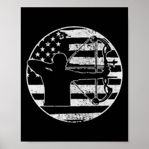 Póster Arquetería Cazando Bandera Estadounidense 4 De Jul