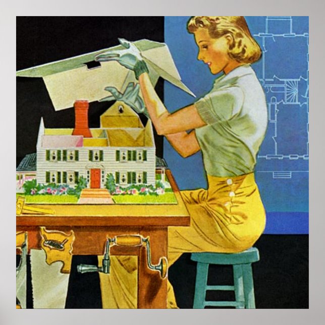 Póster Arquitecto de la Casa en miniatura de mujeres de é (Frente)