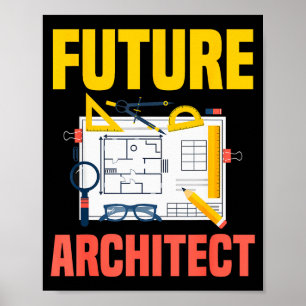 Póster Arquitecto del futuro divertida arquitectura Arqui