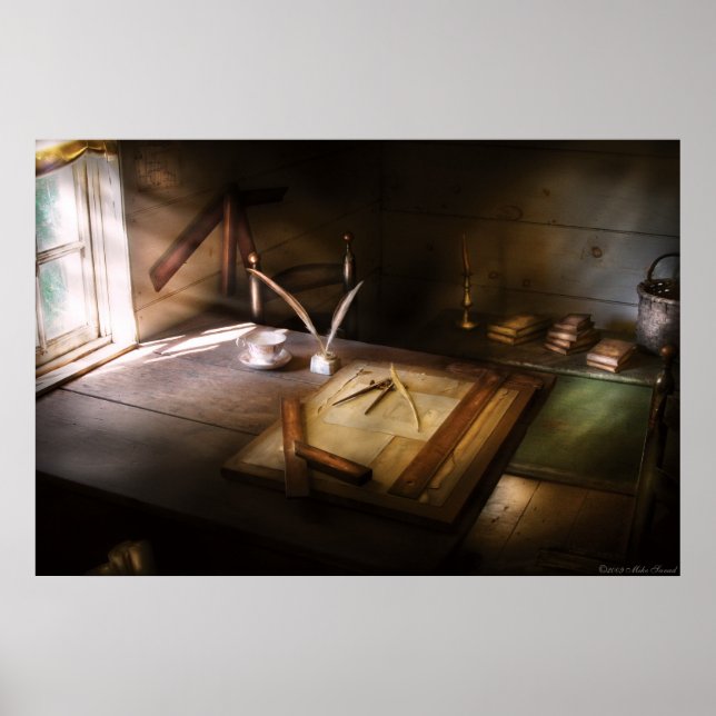 Póster Arquitecto - La tabla de redacción (Frente)