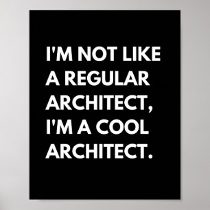 Póster Arquitectos e ingenieros divertido dicho de trabaj