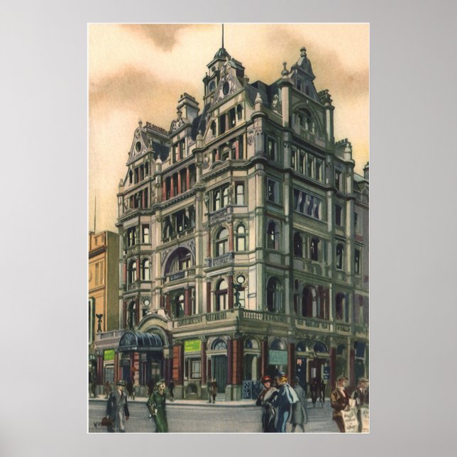 Póster Arquitectura antigua Hotel Queens Leicester Square (Frente)
