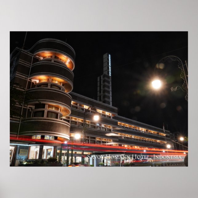 Póster Arquitectura Art Decó Estética Indonesia Viaje (Frente)