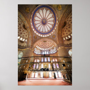 Póster Arquitectura azul del interior de la mezquita