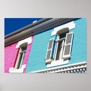 Póster Arquitectura Bo-Kaap de Ciudad del Cabo Sudáfrica