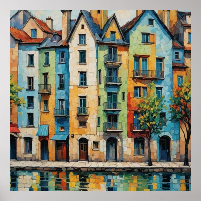 Póster Arquitectura colorida1 (Frente)