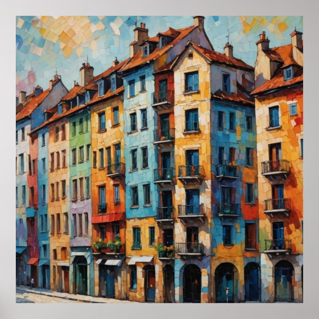 Póster Arquitectura colorida2 (Frente)