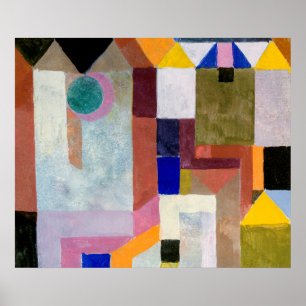Póster Arquitectura colorida (1917) de Paul Klee