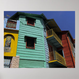 Póster Arquitectura colorida del barrio de La Boca