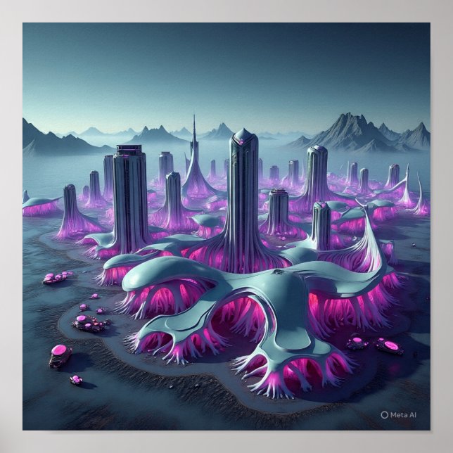 Póster Arquitectura de Alien City (Frente)