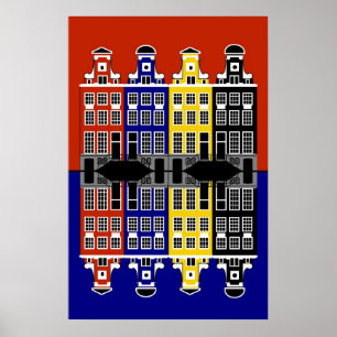 Póster Arquitectura de Amsterdam - Casas de comerciantes
