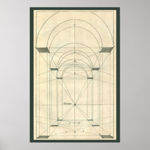 Póster Arquitectura de época, perspectiva de arco renacen