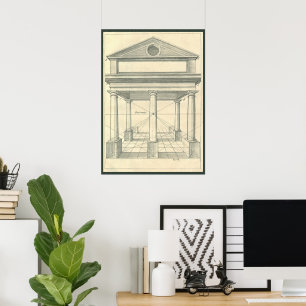Póster Arquitectura de época, pórtico romano con columnas