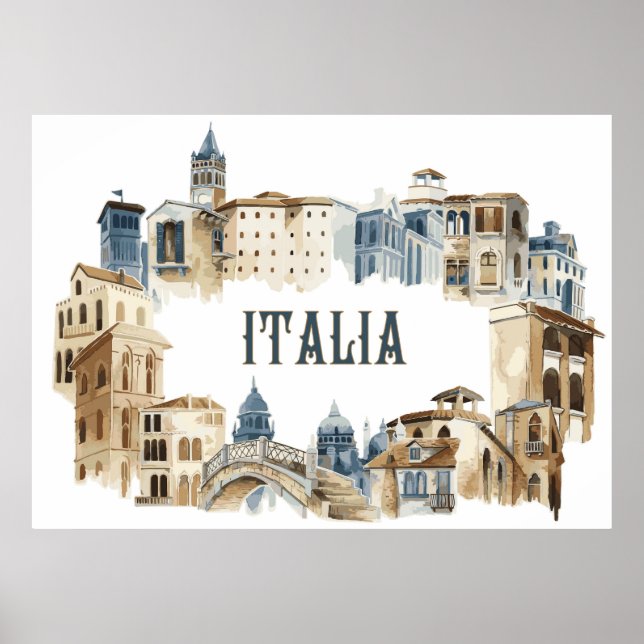 Póster Arquitectura de Italia (Frente)