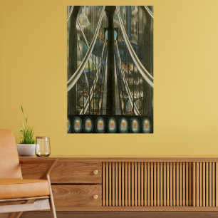 Póster Arquitectura de Nueva York, puente de Brooklyn