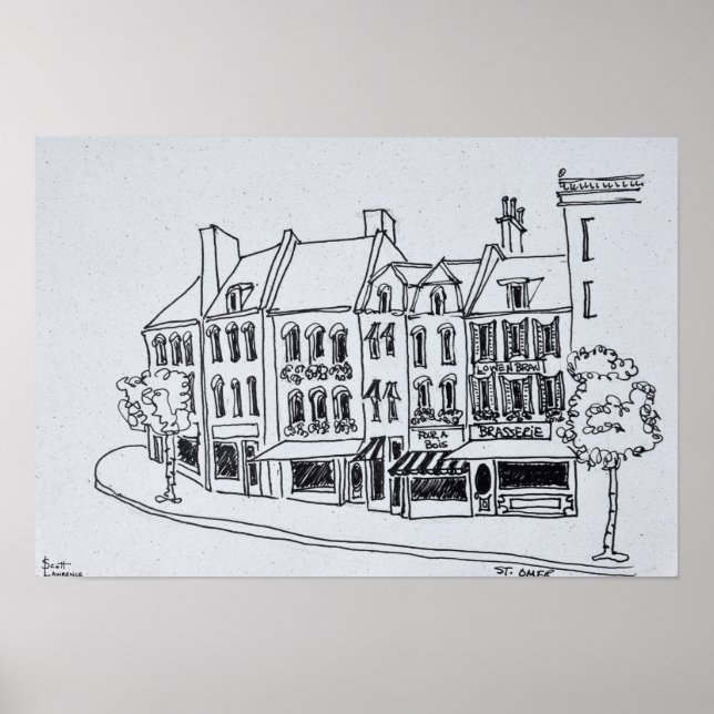 Póster Arquitectura de Saint-Omer, Francia (Frente)