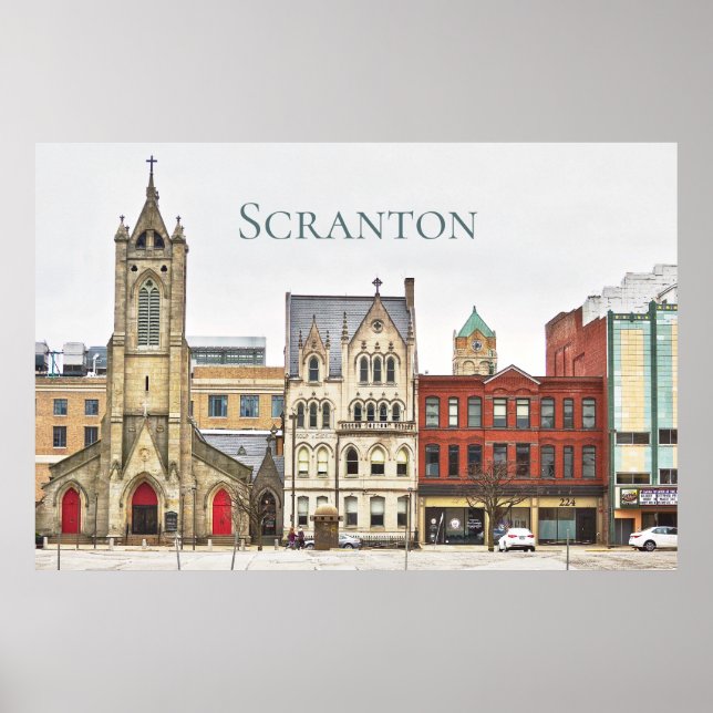 Póster Arquitectura de Scranton PA - Poster de Cityscape (Frente)