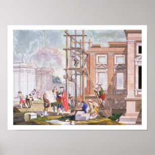 Póster Arquitectura, de una serie de cuatro t de
