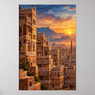 Póster Arquitectura del patrimonio yemení: Sana'a antigua