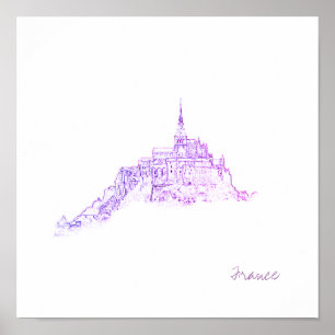Póster Arquitectura francesa Le Mont Saint Michel