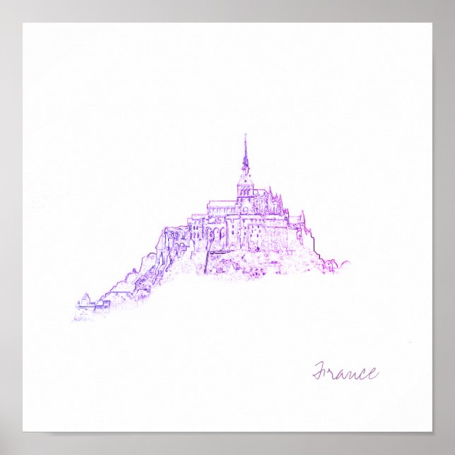 Póster Arquitectura francesa Le Mont Saint Michel (Frente)