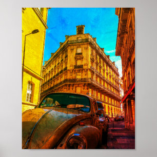 Póster Arquitectura Francia Carro viejo de la calle franc