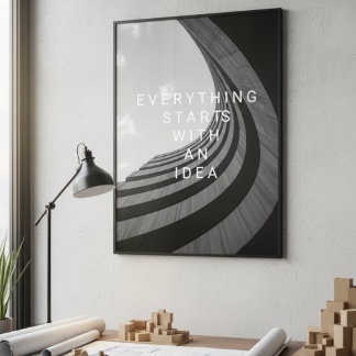 Póster Arquitectura Moderna en Blanco y Negro Motivaciona
