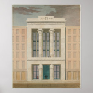 Póster Arquitectura Retro de Vintage Fachada De Construcc