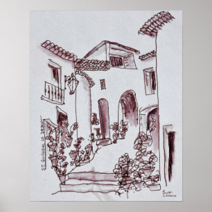 Póster Arquitectura   Saint-Guilhem-Le-Desert, Francia