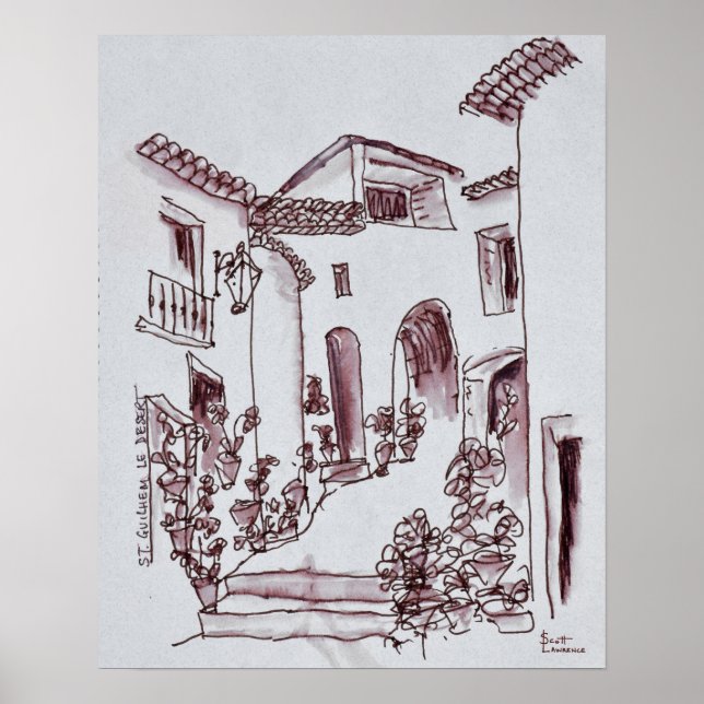 Póster Arquitectura | Saint-Guilhem-Le-Desert, Francia (Frente)