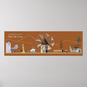 Póster Arquitectura Tradicional en Cabo de Gata (Almería)