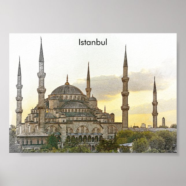 Póster Arquitectura turca de Santa Sofía Estambul (Frente)