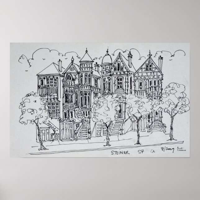 Póster Arquitectura Victoriana | San Francisco (Frente)