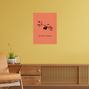 Póster Arraigada en la naturaleza - Olive Branch Line Art