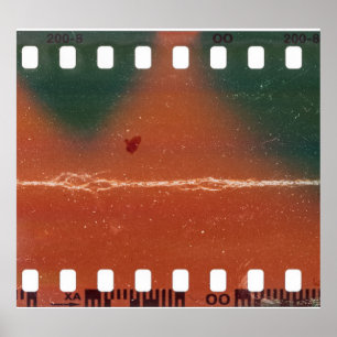 Póster Arranque de tira de película de 35 mm, arañazos fr
