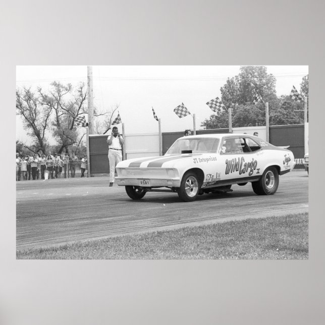 Póster Arrastra de cosecha - "Cargo salvaje" Chevy Nova F (Frente)